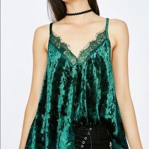 illa illa Emerald Green Velvet Tank Top Size S